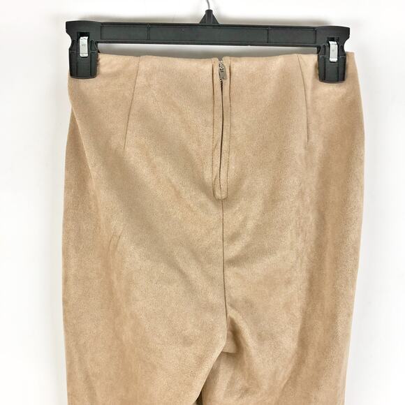 BlankNYC Womens Faux Suede Leggings 25 US 2 Tan High Rise Skinny Back Zip NWT - Picture 6 of 9